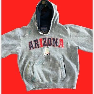 distressed university of arizona hooded sweatshirt